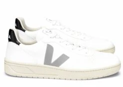 Veja V-10 Vegan White Oxford-Grey Black