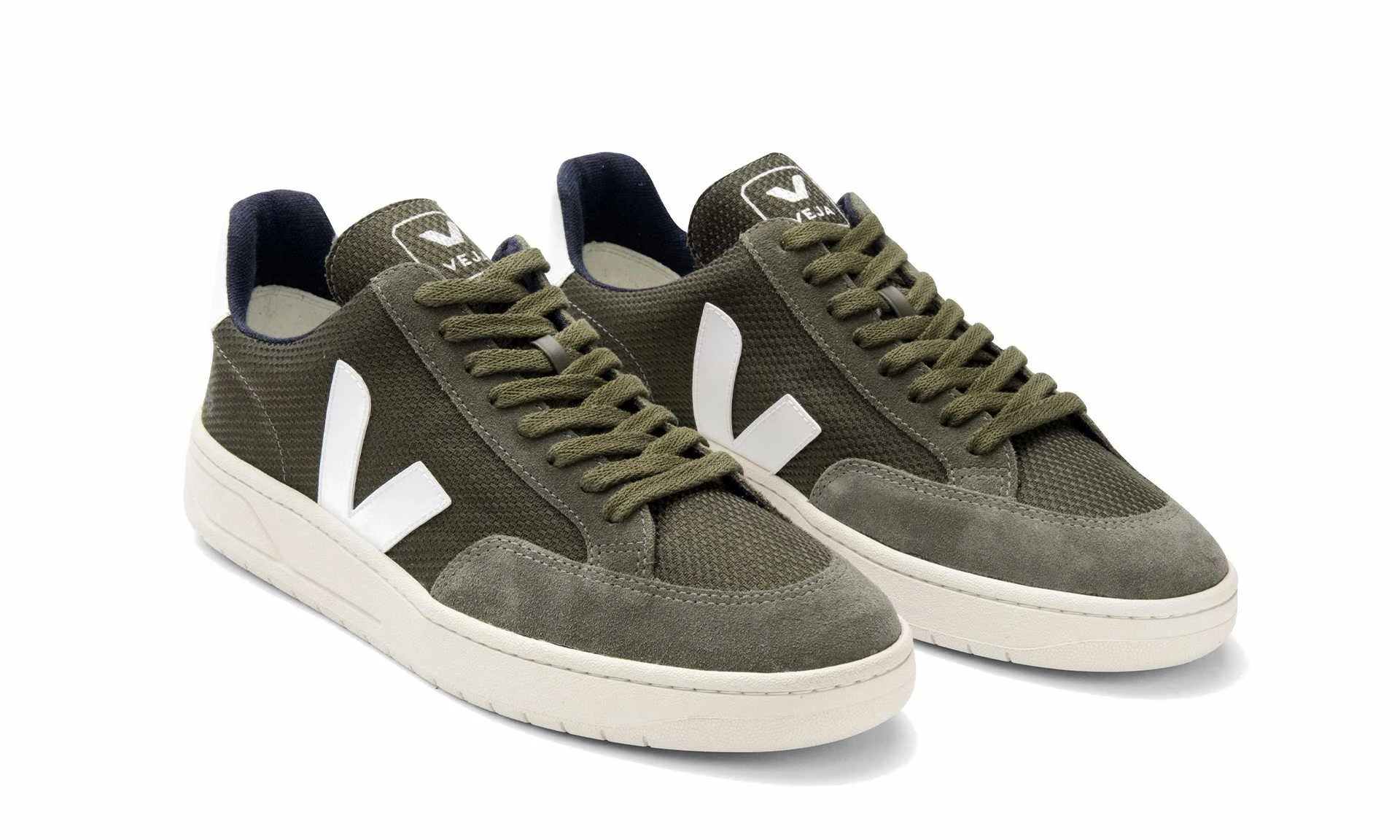 Veja V-12 B-Mesh Olive White 2 Veja V-12 B-Mesh Olive White - Image 2