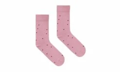 Organic Cotton Socks Light Pink Burgundy Dots