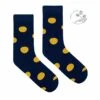 Organic Cotton Socks Navy Blue Lemon Big Dots