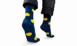 Organic Cotton Socks Navy Blue Lemon Big Dots -ALTERCORE Sales Store 006499 6 1