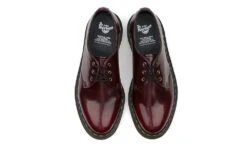 Dr. Martens 1461 3-Eye Shoe Cherry Red Oxford Rub Off 9 Dr. Martens 1461 3-Eye Shoe Cherry Red Oxford Rub Off -ALTERCORE Sales Store vegan lace up shoe dr martens 1461 3 eye shoe cherry red oxford rub off 6 5