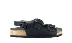 Three Strap Sandal Black