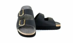 Wedge Sandal Black -ALTERCORE Sales Store vegan sandal vegetarian shoes wedge sandal black 5 9