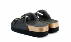 Wedge Sandal Black -ALTERCORE Sales Store vegan sandal vegetarian shoes wedge sandal black 6 9