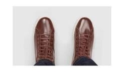 High Top Sneaker Cognac -ALTERCORE Sales Store vegan sneaker ahimsa high top sneaker cognac 6